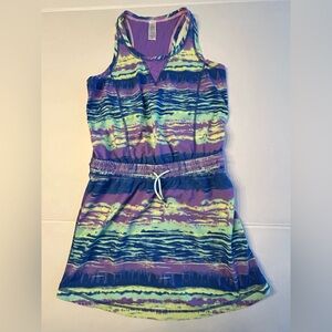 Ivivva by Lululemon girls' athletic tank dress Purple Blue Green Sz 12